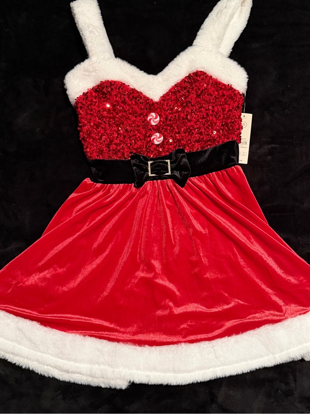 No Boundaries Red and White Sequin Holiday Dress